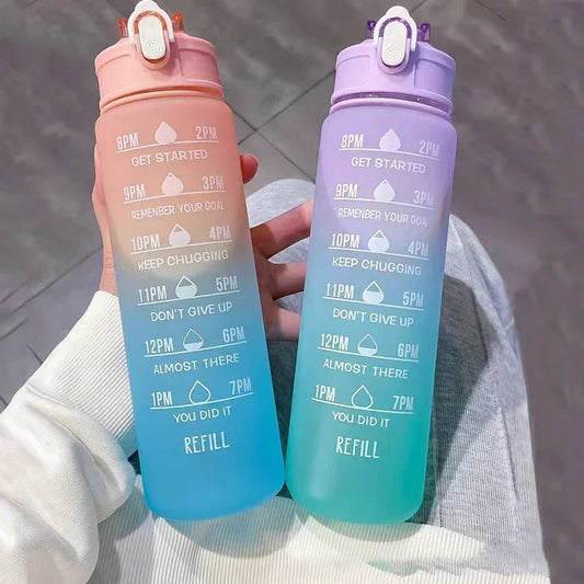 900ml Rainbow Frosted Sports Water Bottle with Straw – BPA-Free Sports Water Bottle Oasis Select
