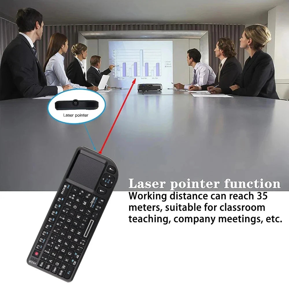 AyeBeau RGB Mini Wireless Keyboard Touchpad | French Spanish Russian
