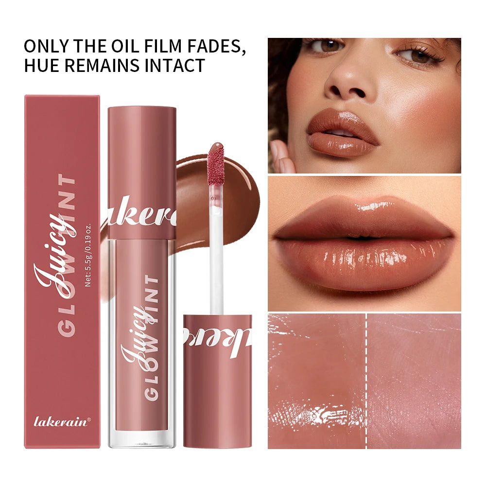Mirror Lip Stain Lip Glaze Color Long Lasting Shiny Gloss Nude Lipstick Moisturizing Skin Brightening Cosmetics Lips Glosses Peaceful Pleasures Health and Wellness