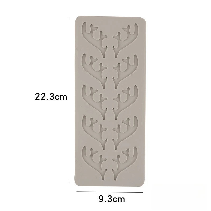 Christmas Themed Reindeer Antlers Silicone Mold Cake Decoration Chocolate Mold Peaceful Pleasures Health and Wellness