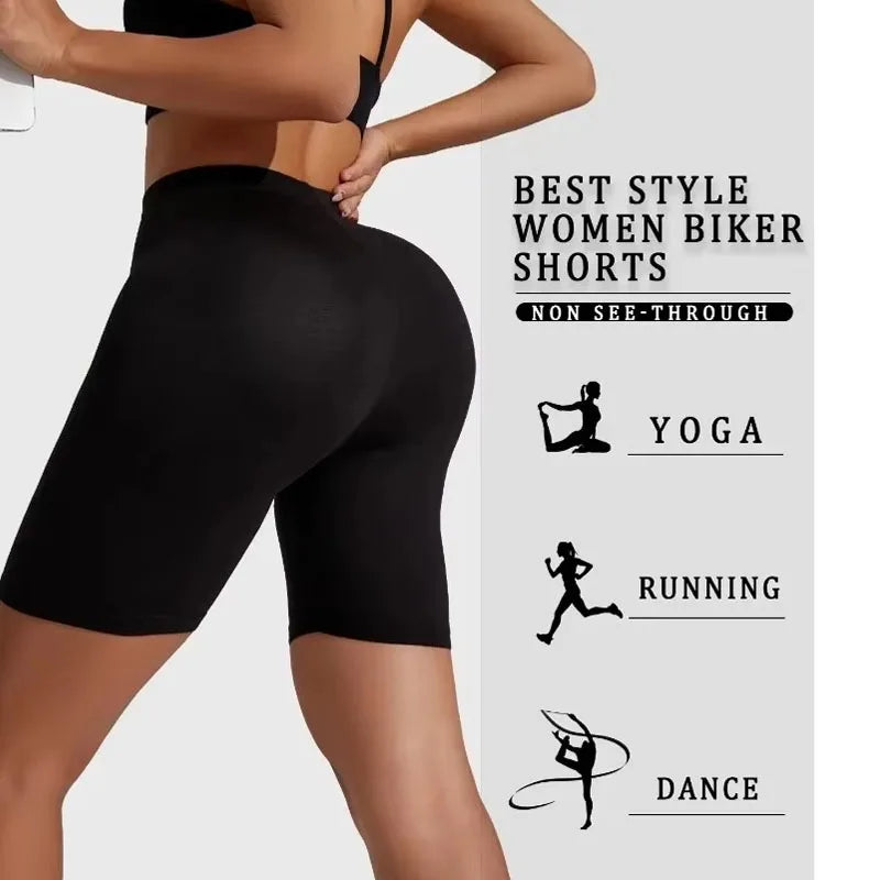 Women's High Waist Biker Shorts – Butt Lift, Seamless Yoga