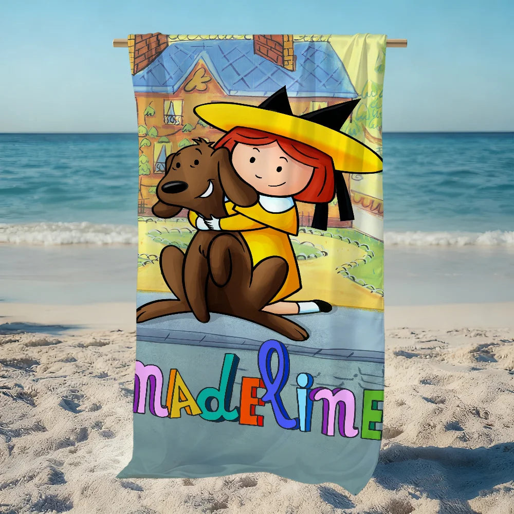 Madeline Cartoon Quick-Dry Beach Towel | Pool, Gym & Travel Quick-Dry Beach Towel Peaceful Pleasures Health and Wellness