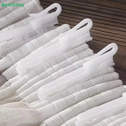 50-Pack White Adjustable Plastic Curtain Clip Hooks Curtain Hooks Oasis Select