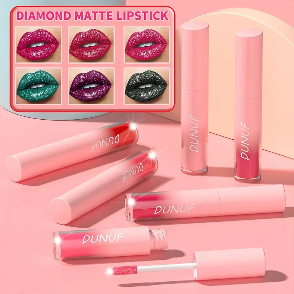 DUNUF Pearlescent Lipstick – Waterproof Long-Lasting Lip Gloss