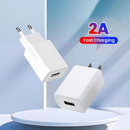 2A USB Wall Charger EU/US Plug – iPhone, Samsung, Huawei USB Wall Charger Peaceful Pleasures Health and Wellness