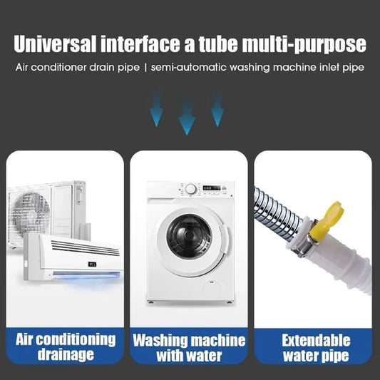 Flexible PP Drain Hose Pipe – Stretchable White Plumbing Tube Drain Hose Pipe Oasis Select
