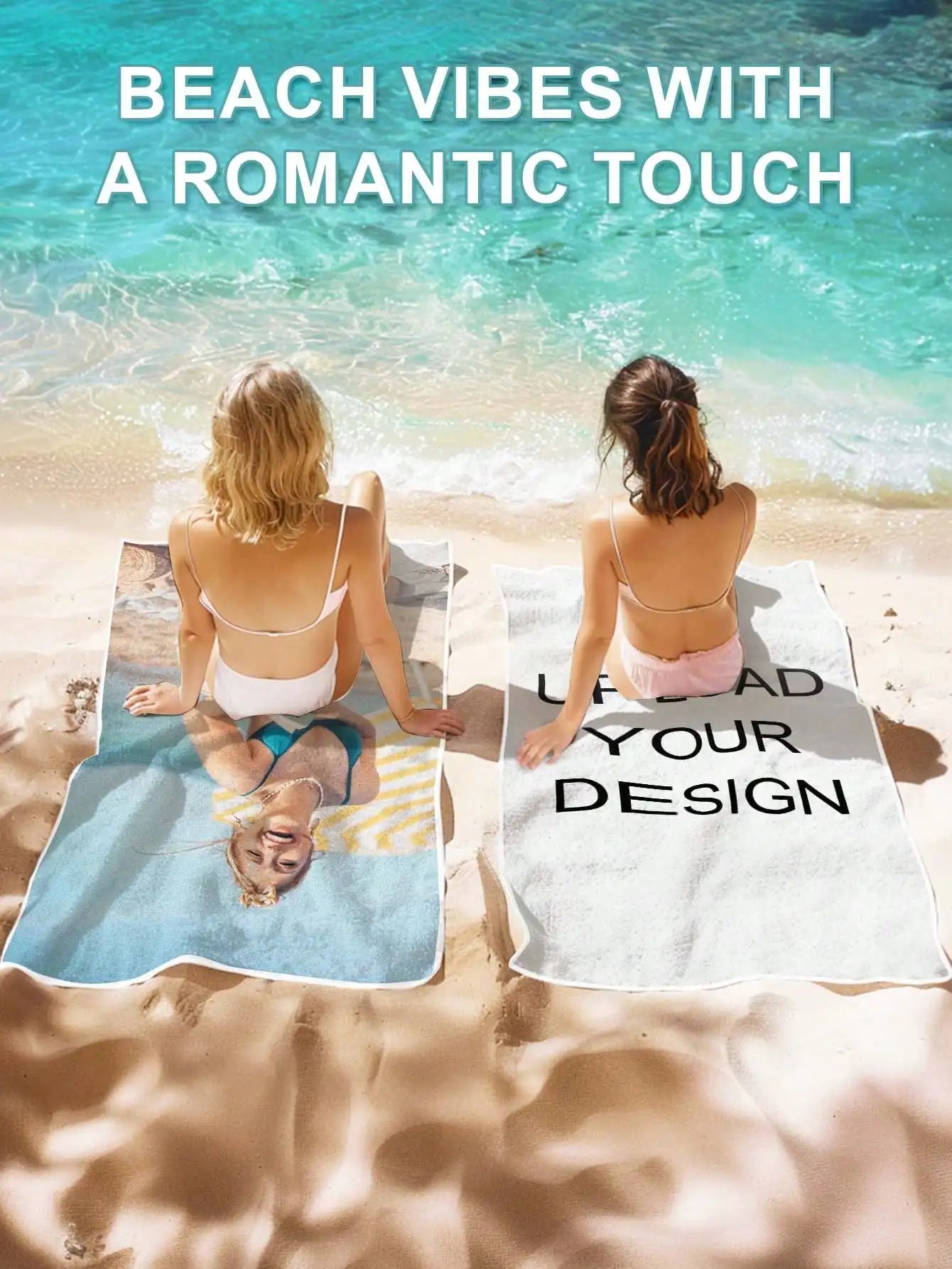 Custom Photo Beach Towel Personalized Pet Print Soft Quick Dry For Travel Swimming Gym Gift For Couple Mom Dad Friend Valentine Peaceful Pleasures Health and Wellness