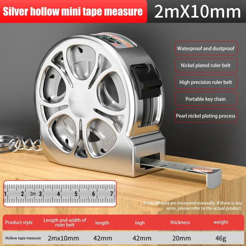 2M Pocket Tape Measure | Mini Retractable Stainless Steel Ruler