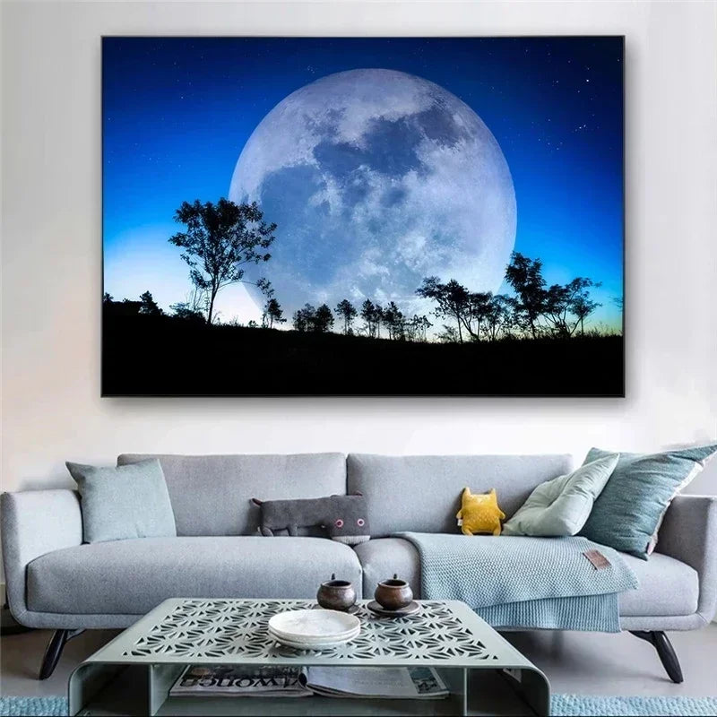 Surrealism Space Galaxy Canvas Wall Art | Stars & Planets Print