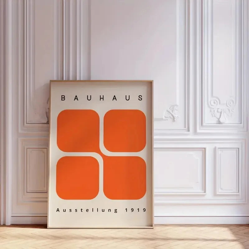 Modern Orange Abstract Canvas Wall Art Print | Home Decor