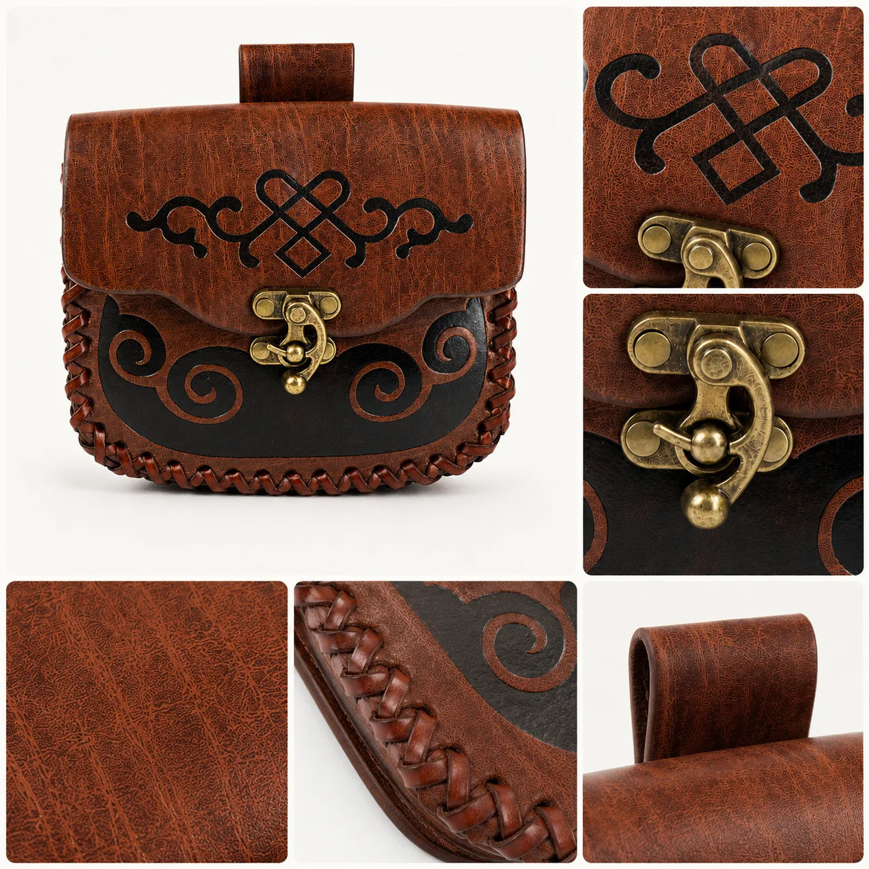Medieval Leather Belt Pouch Vintage Waist Bag Renaissance Cosplay