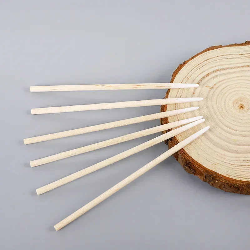 Short Wood Handle Small Pointed Tip Cotton, 100 PCS per pack, Dedicated for Semi Permanent Eyebrow Tattoo Beauty Makeup Color Peaceful Pleasures Health and Wellness