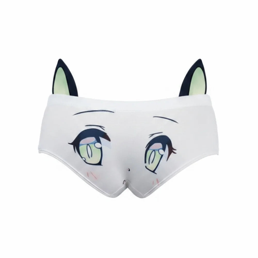 3D Ear Animal Print Women's High-Rise Briefs – One Size XS–L