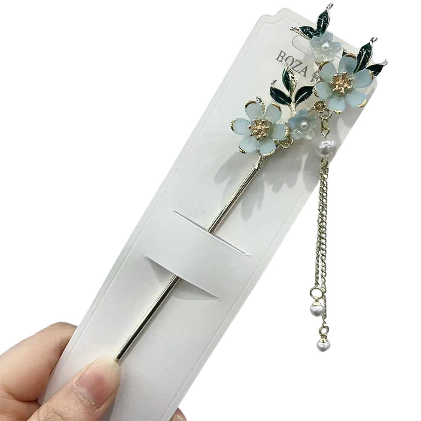 Chinese Style Hair Stick with Flower Decor Retro Floral Design Headwear with Tassel for Friends Girlfriend Wife Novel Gift Peaceful Pleasures Health and Wellness 30