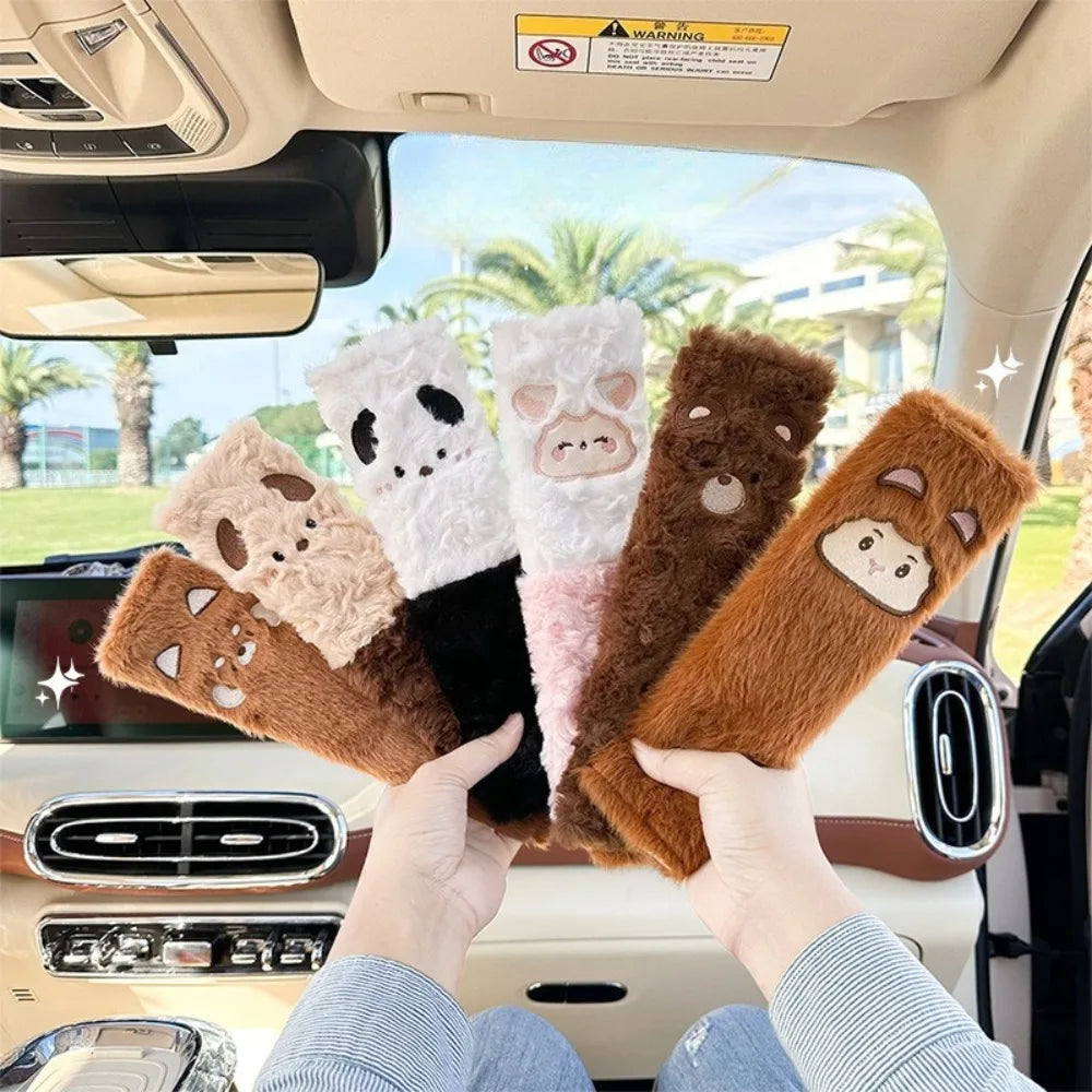 Cartoon Bear Plush Seat Belt Cover Cushion Pad for Kids