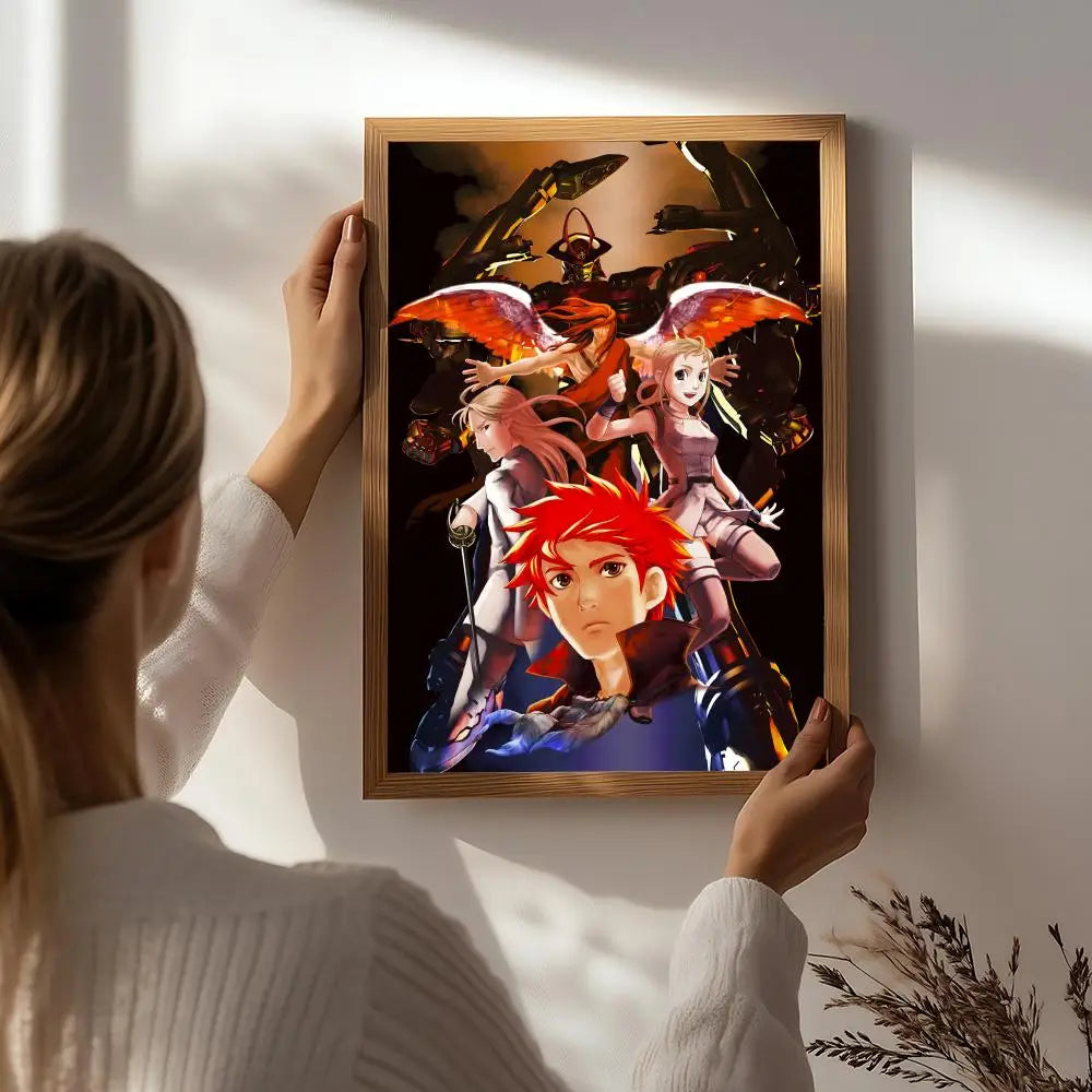 Anime G-Genesis of Aquarion Poster HD Self Adhesive Waterproof Wall Art Ideal for Home Office Dorm Bedroom Great Gift Peaceful Pleasures Health and Wellness White4 15X20cmNoframe