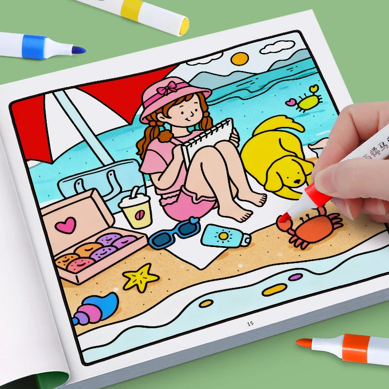 Children's Painted Painting Book Girl Moments Cute Comfy Coloring
