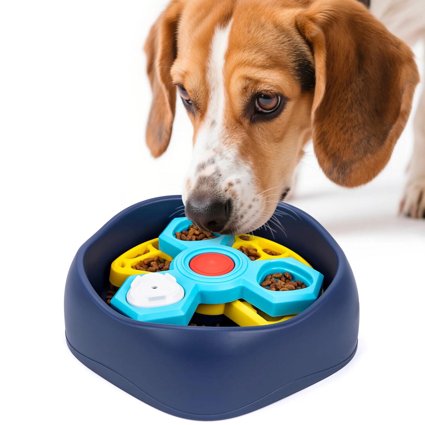 2-Layers Dog Puzzle Toys Slow Feeder Food Dispenser Interactive