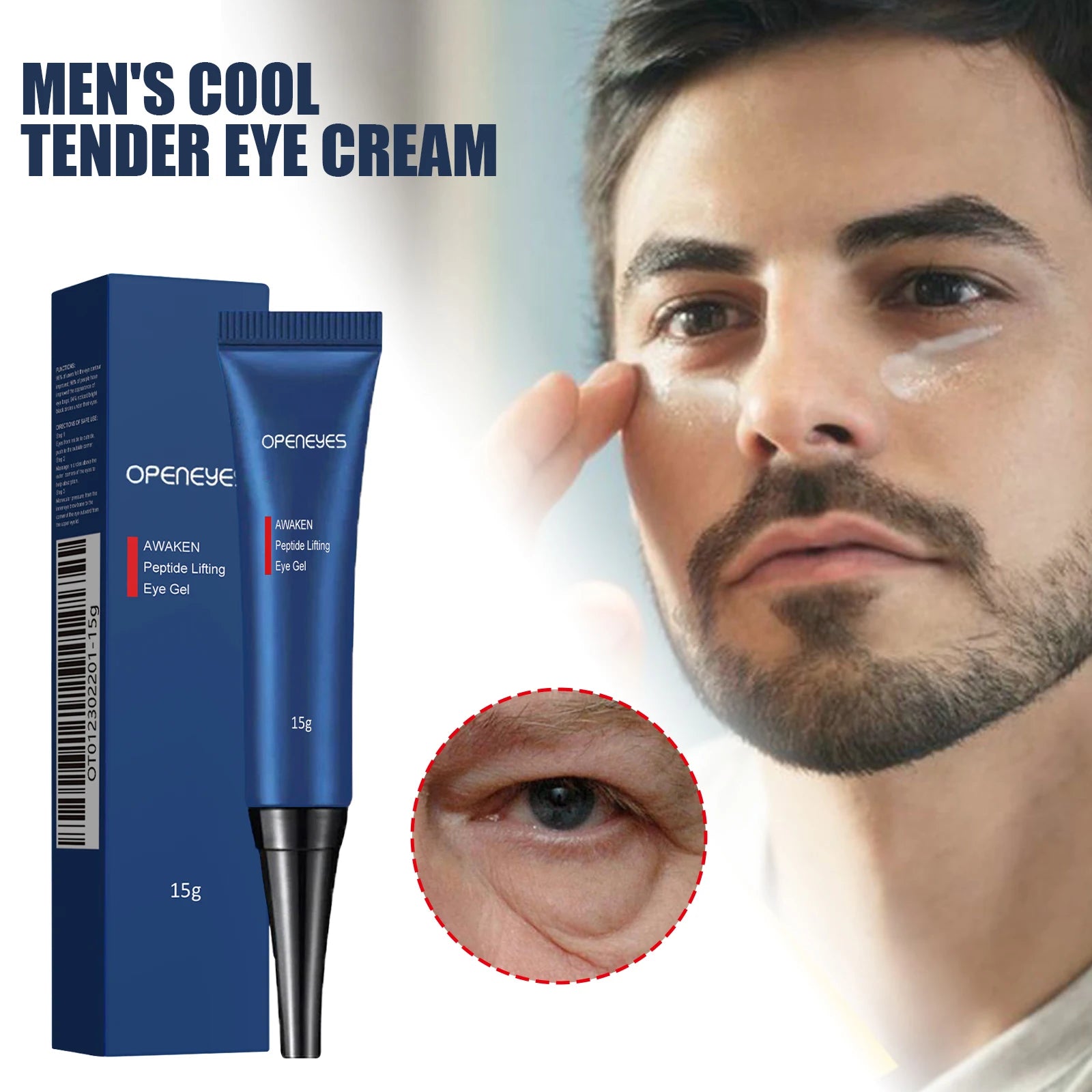 Retinol Eye Cream Fade Eye Bags Smooth Wrinkles Reduce Dark Circles Lift Firm Skin Hydrate Nourish Men Daily Use Eye Firm Cream Peaceful Pleasures Health and Wellness