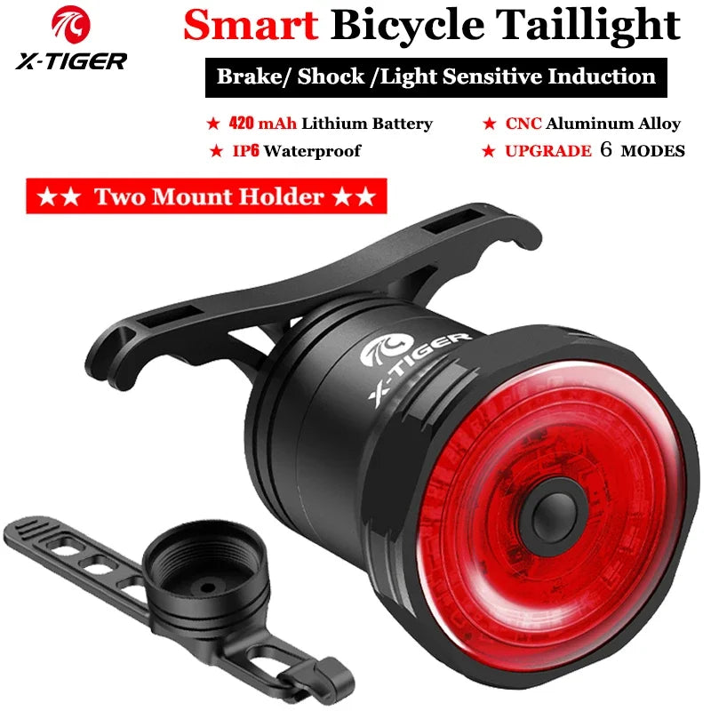 X-TIGER Smart Bike Tail Light | LED Sensor Brake Warning