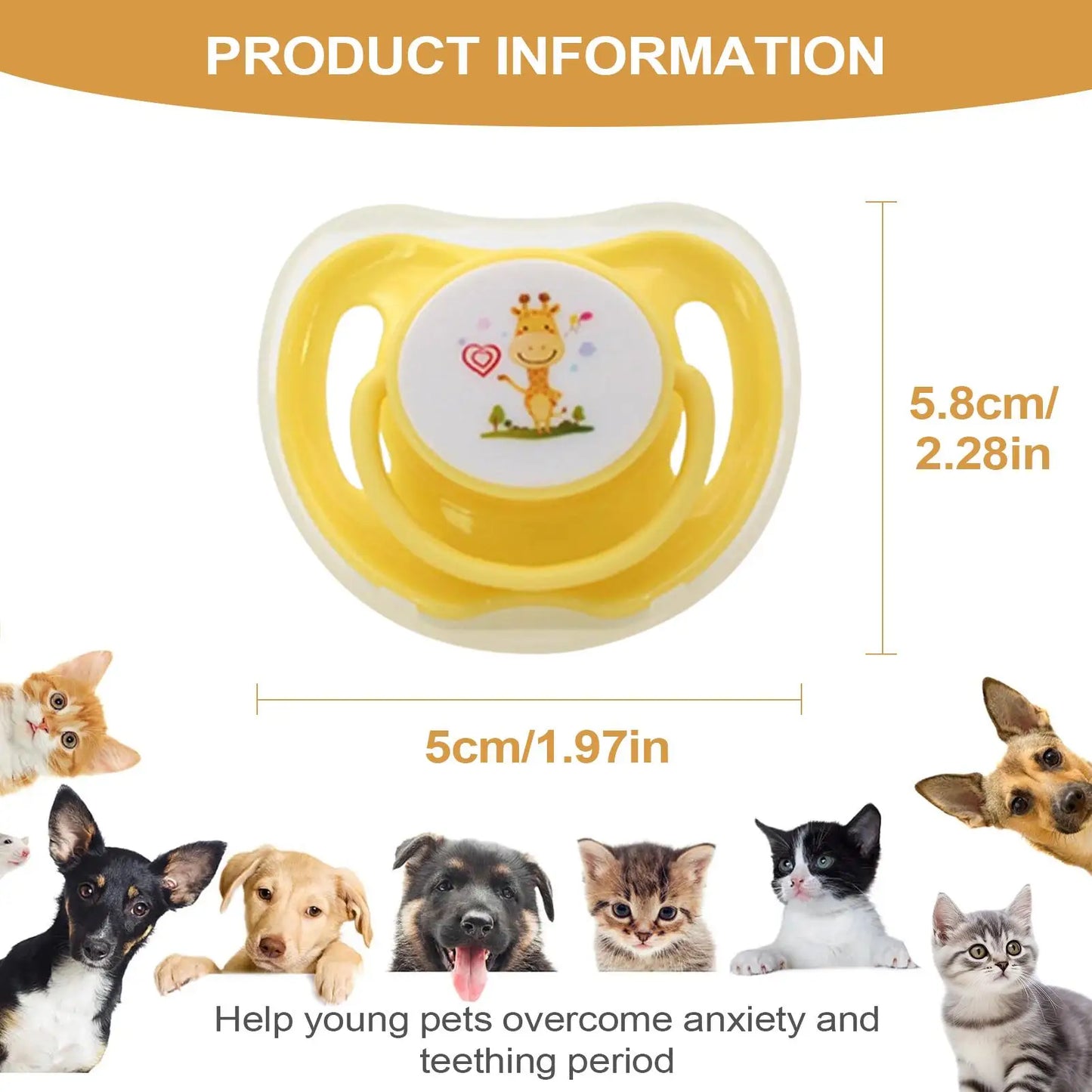 4-Pack Silicone Butterfly Pacifier for Kittens & Puppies + Dust Cover