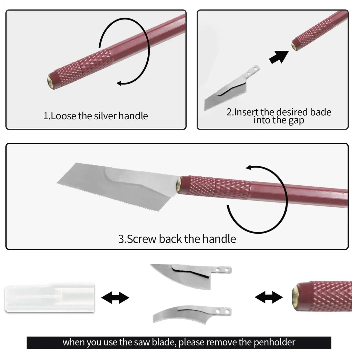 Model Craft Hand Saw Tool Kit with 4 Cutters Precision Hobby Saw for Handcrafted Woodworking Mini Hacksaw for DIY Modeling Peaceful Pleasures Health and Wellness