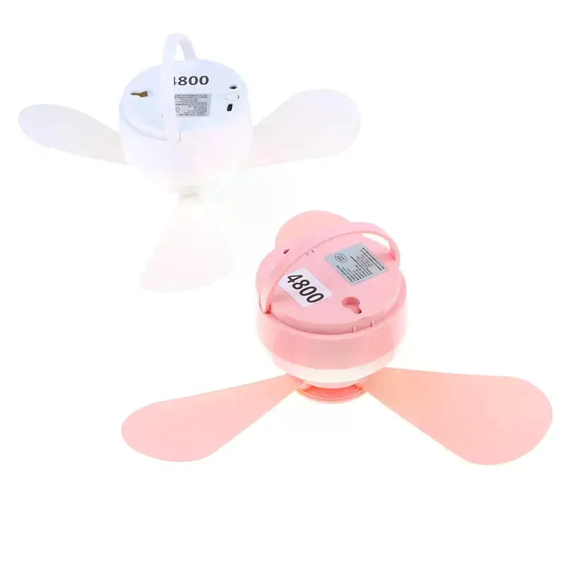 USB Rechargeable Portable Ceiling Fan with Light & Remote