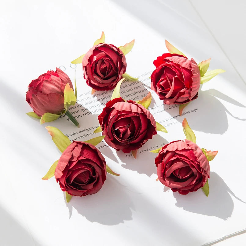 Silk Rose Heads Artificial Flowers 10/50pcs – Wedding & Home Decor