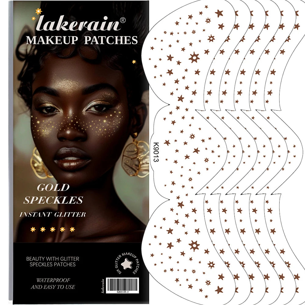 Glitter Freckle Face Tattoo Patches – 6 Sheets Sparkle Makeup Temporary Face Tattoo Peaceful Pleasures Health and Wellness Light Yellow