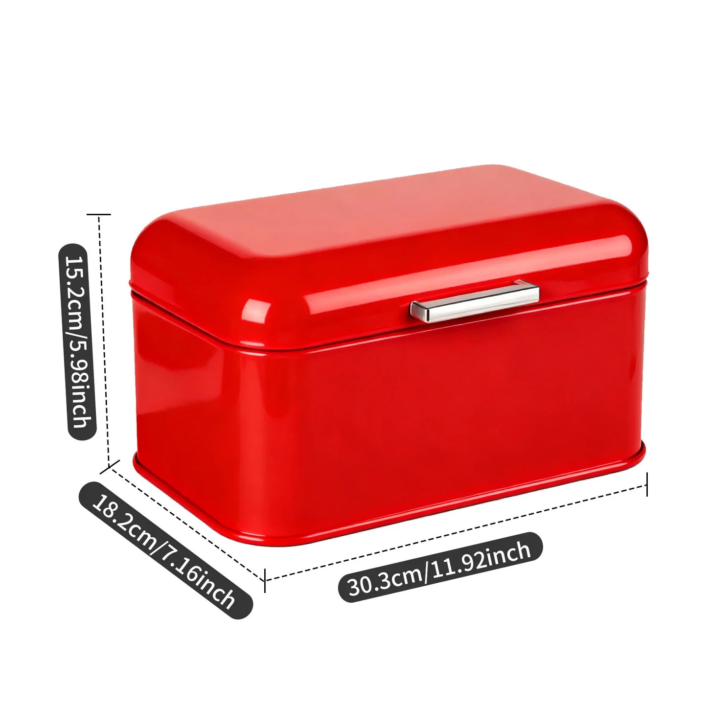 New Retro Metal Bread Box Solid Bread Bin Bread Storage Boxes Food Storage Containers for Kitchen Iron Household Food Container Peaceful Pleasures Health and Wellness red