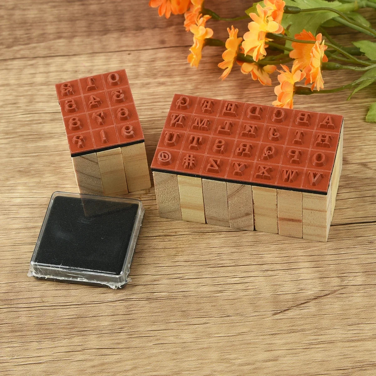 40Pcs Alphabet Stamps Vintage Wooden Rubber Letter Standard Stamp Set for Craft Card Making Planner Scrapbooking Journals Peaceful Pleasures Health and Wellness