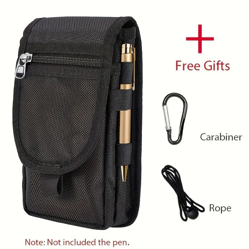 Outdoor Leisure Nylon Wear-resistant Waist Bag with A Three-compartment Layered Design for Pen Insertion Peaceful Pleasures Health and Wellness