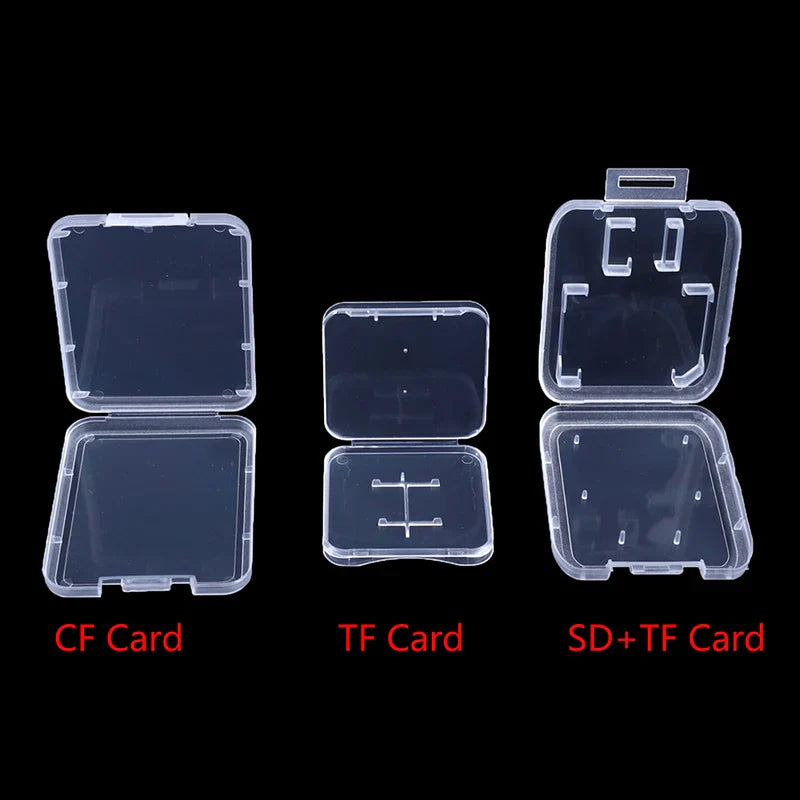 10-Pack Clear Memory Card Cases – SD, TF & CF Storage