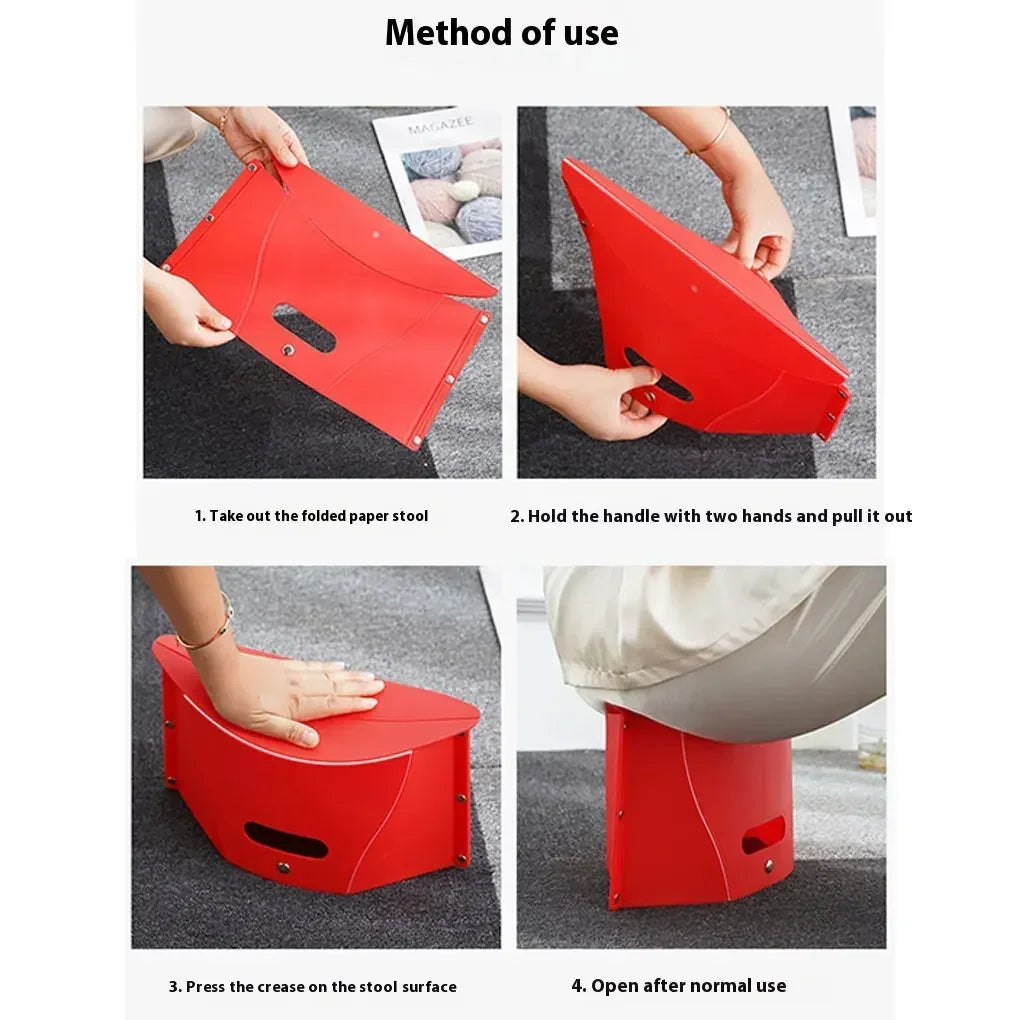 Multi Function Portable Folding Stool Non Slip Plastic Chair Outdoor Camping Fishing Card Folding Shrink Hand Basket Step Stool Peaceful Pleasures Health and Wellness