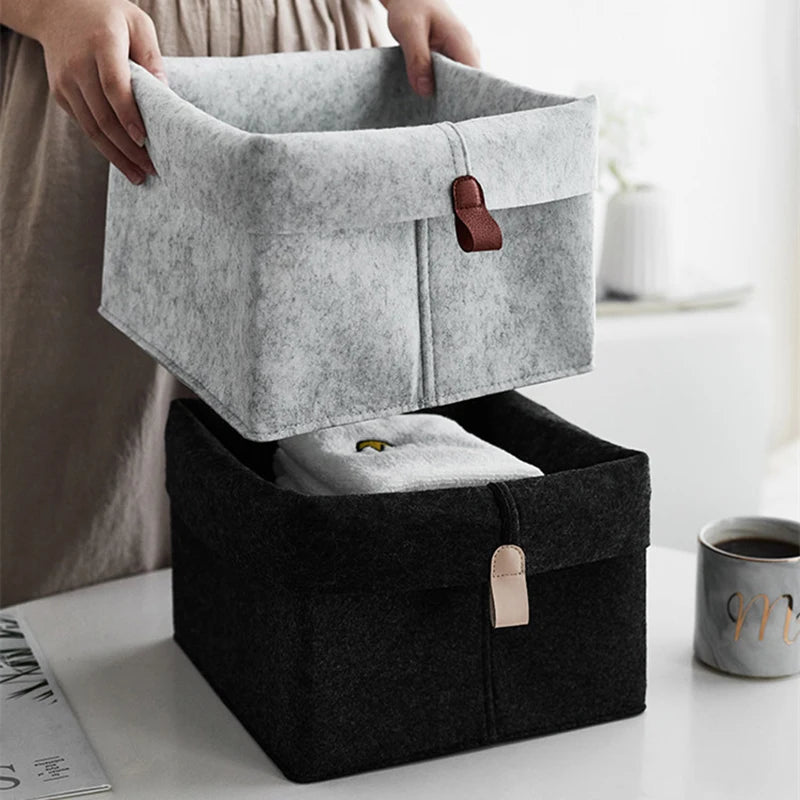 Various Clothes Felt Storage Baskets Home Bathroom Laundry Bucket Office Sundries Box Toy Storage Box Dormitory Underwear Storag Peaceful Pleasures Health and Wellness