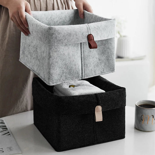 Various Clothes Felt Storage Baskets Home Bathroom Laundry Bucket Office Sundries Box Toy Storage Box Dormitory Underwear Storag Peaceful Pleasures Health and Wellness