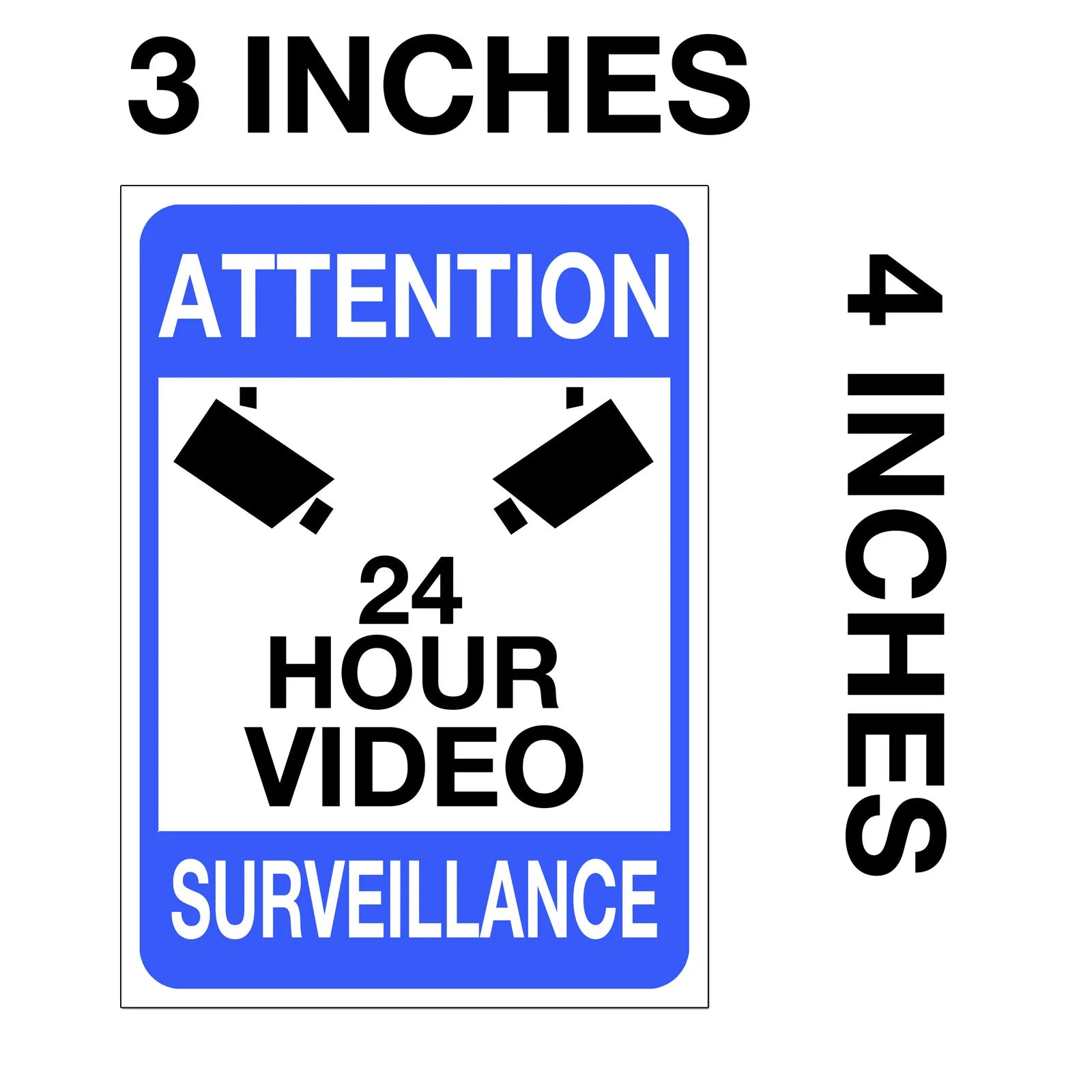 2x 4"x3"video surveillance warning sticker 24 hour Car sticker Peaceful Pleasures Health and Wellness