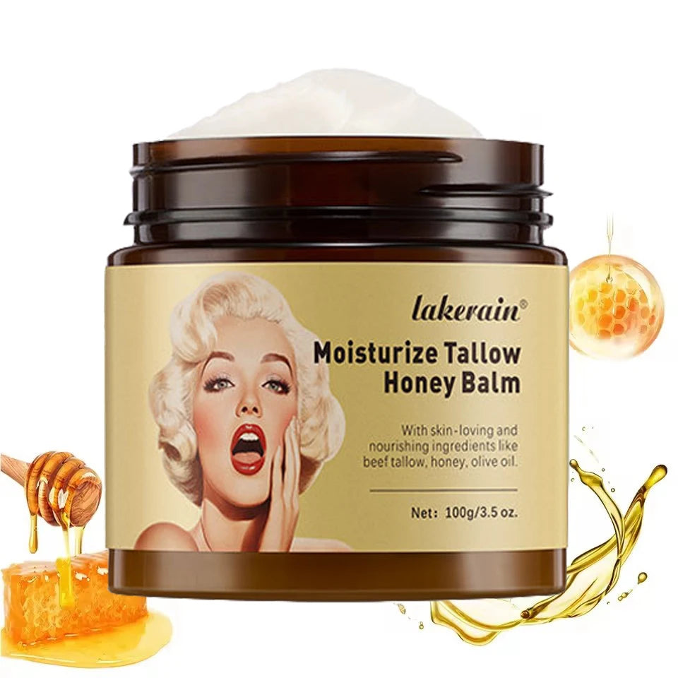 Beef Tallow And Honey Balm Moisturizing Whipped Beef Tallow Face Cream Body Lotion Grass Fed Grass Finished Face Cream Care Peaceful Pleasures Health and Wellness