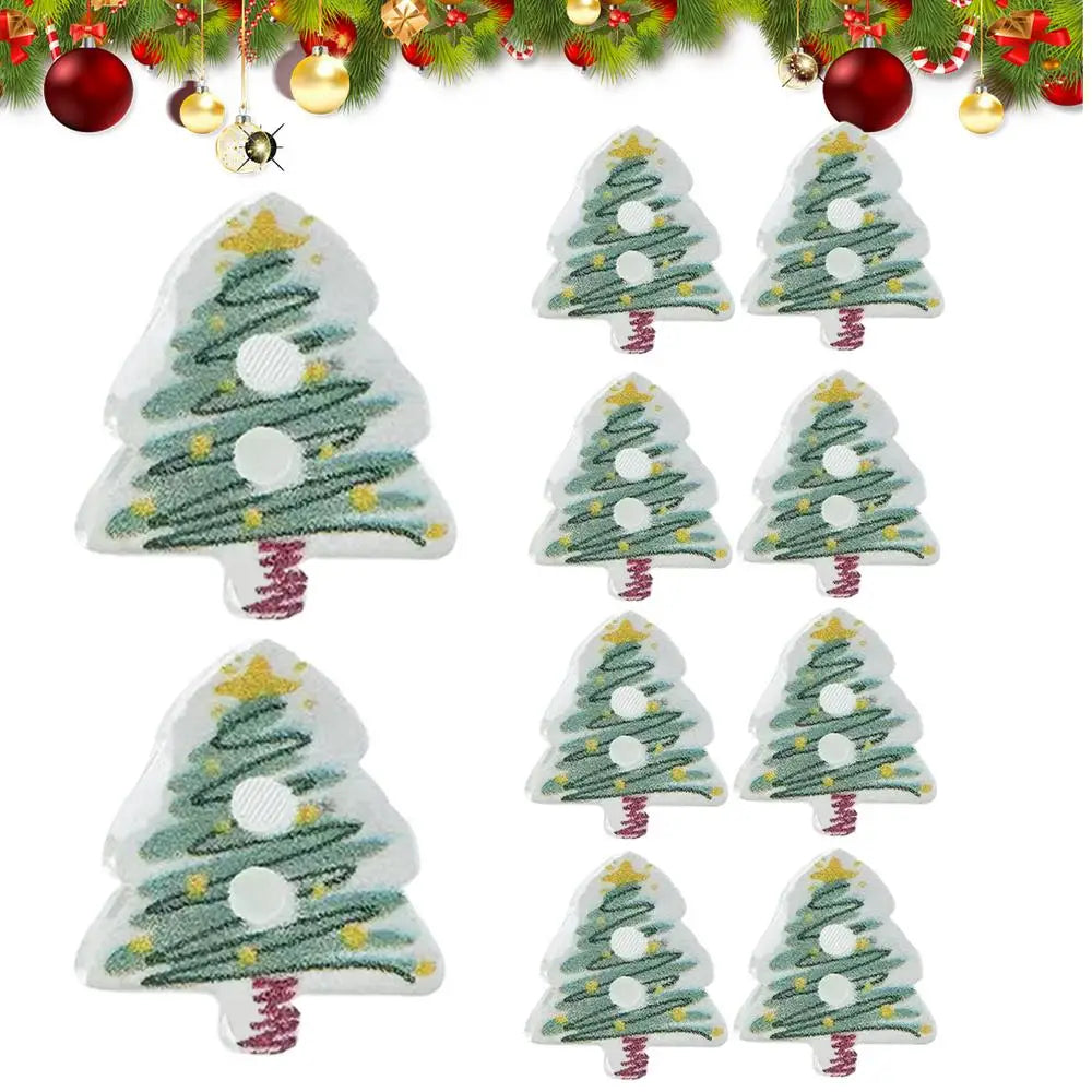 Christmas Buttons For Crafts 10-Piece Tree-Shaped Decoration Pin Ornament 2D Acrylic Christmas Craft Supplies For Holiday Peaceful Pleasures Health and Wellness China Mainland 07