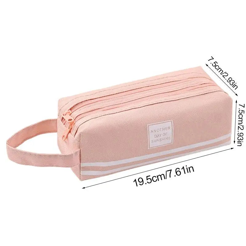 Large Capacity Double Layer Oxford Cloth Pencil Case