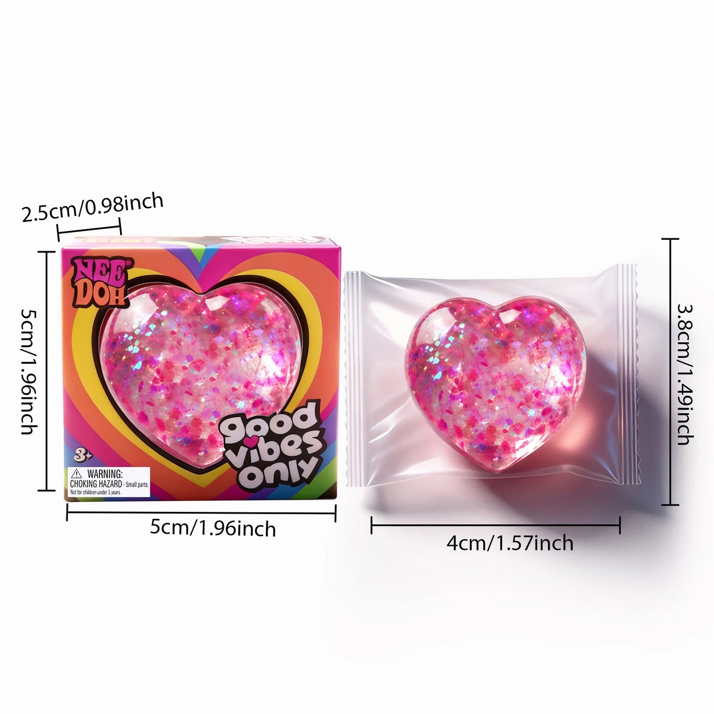 Heart Squishy Fidget Toy – Soft TPR Sensory Squeeze Ball Gift