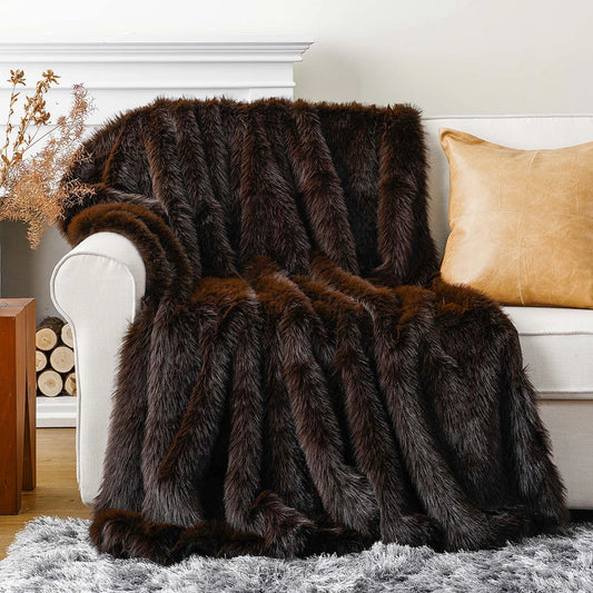 Battilo Fluffy Soft Blankets Luxury Fur blanket for Bed Sofa Mink Faux Fur Throw and Blankets Large Warm Blanket for Home Decor Peaceful Pleasures Health and Wellness
