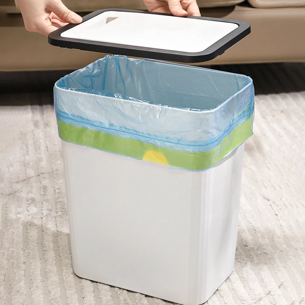 LEENKEA Trash Can with Lid – Large Capacity Bin for Home
