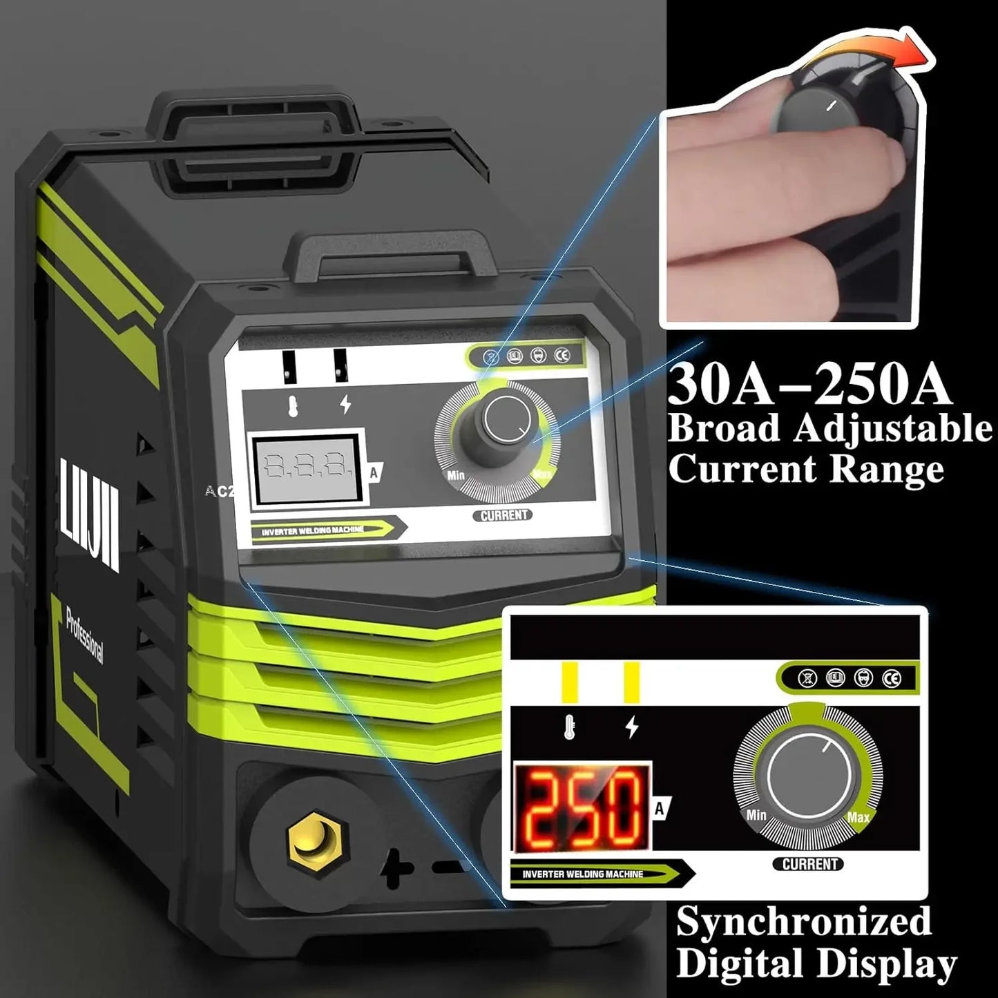 Portable 110V 250A MMA ARC Welder with Digital Display, IGBT Inverter & Hot Start Anti-stick Technology Peaceful Pleasures Health and Wellness