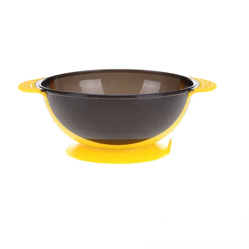 2pcs Hair Color Mixing Bowl, Hair Dye Treatment Bowl, Silicone Binaural Bowl, Hair Salon Beauty Suction Tool Peaceful Pleasures Health and Wellness YELLOW