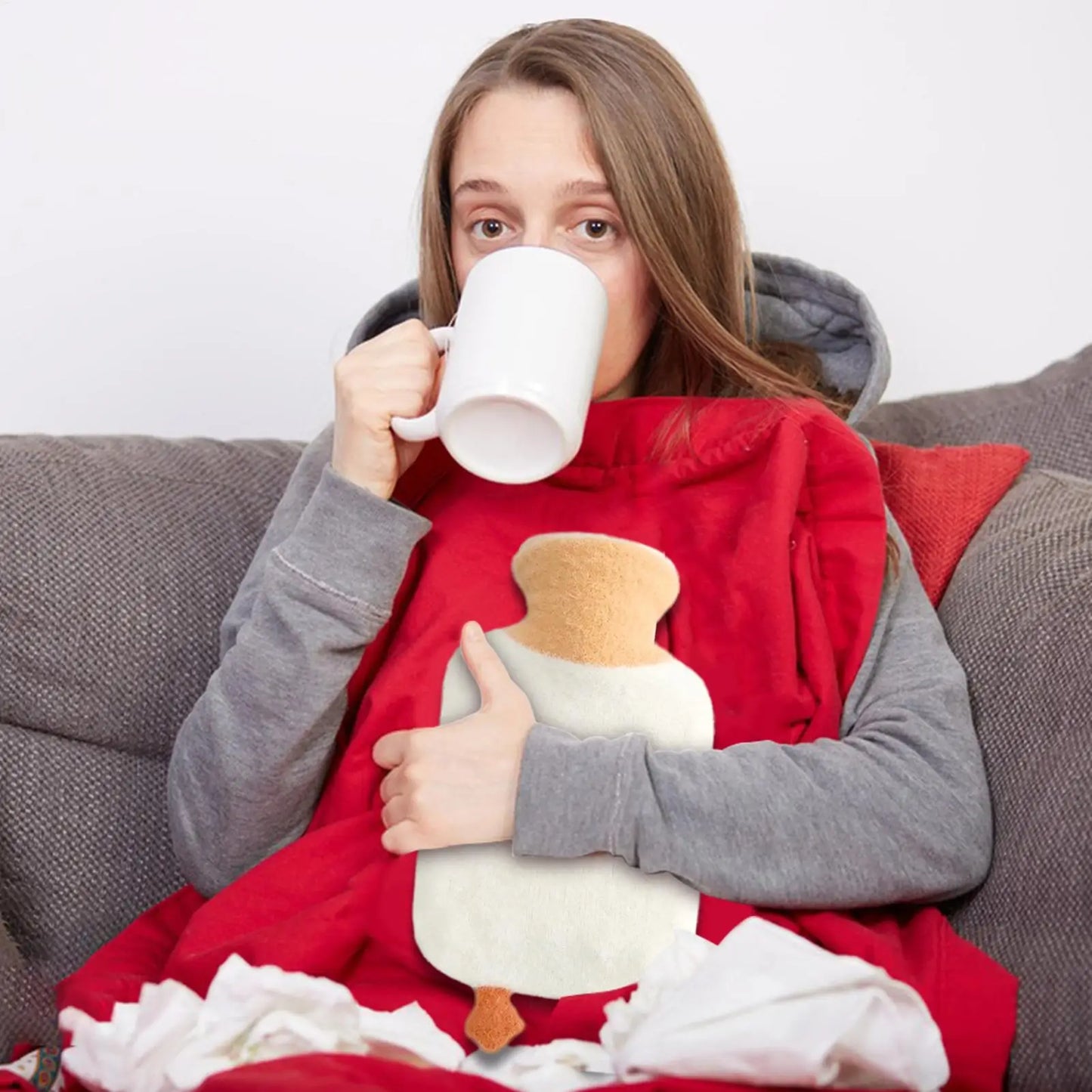 Cute Hot Water Bottle 1000ml with Cover | Body Warmer Bag