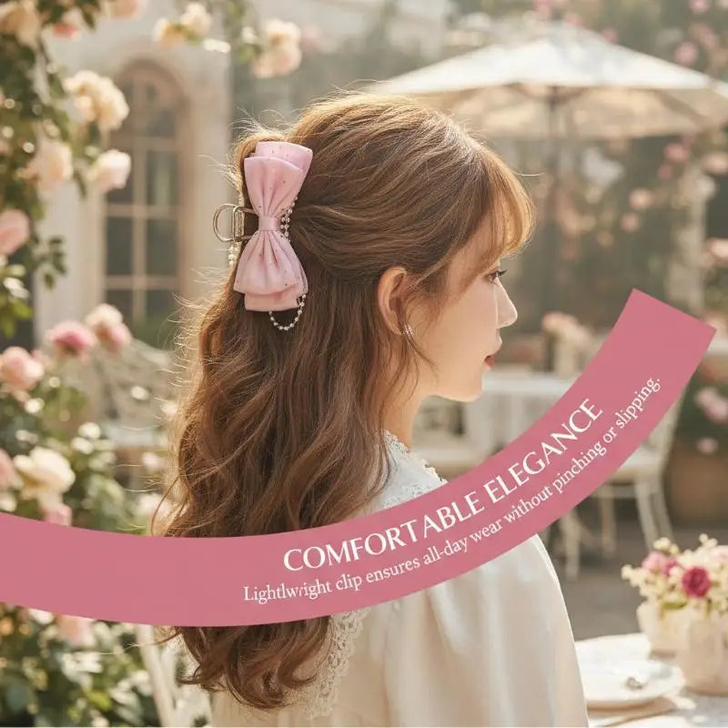 Rhinestone Bow Hair Clip for Girls – Princess Party Accessory