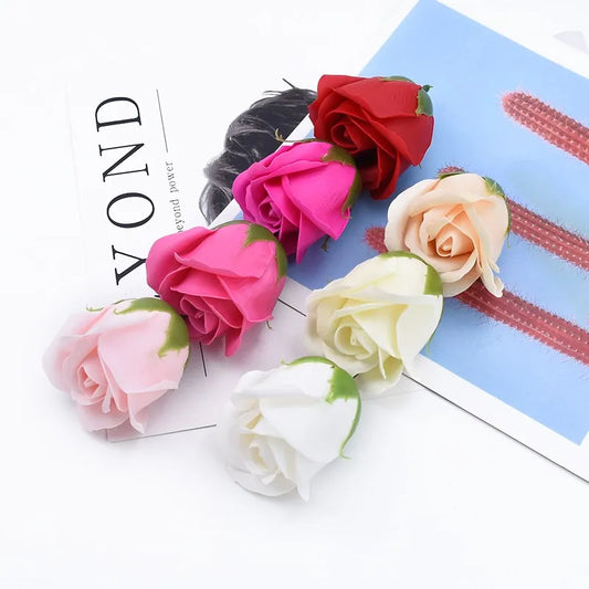 Artificial Soap Rose Flowers 50/100 Pcs – Wedding DIY Decor Artificial Flower Heads Peaceful Pleasures Health and Wellness