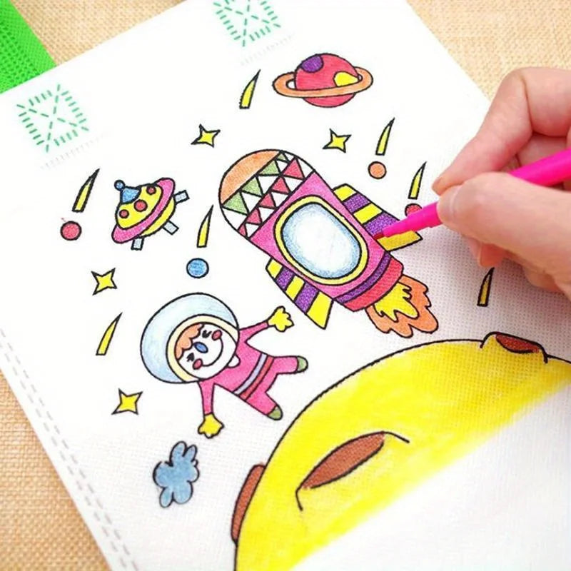 DIY Graffiti Coloring Tote Bag & Markers – Arts & Crafts Kit