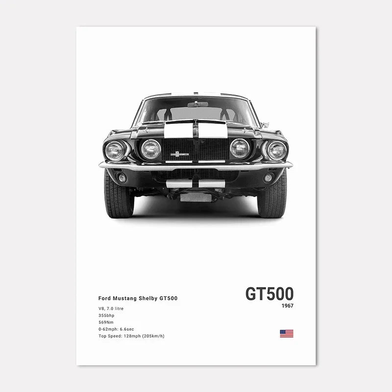 Famous Cars IE GT Canvas Wall Art Print Poster C C C Home Decor Modern Mural Unframed Birthday Gift Peaceful Pleasures Health and Wellness P33 40x50cm
